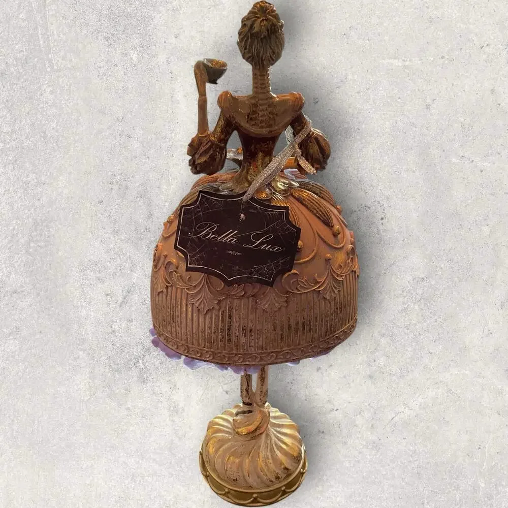 Bella Lux Skeleton Lady Figurine Victorian Gothic Halloween Decor NWT